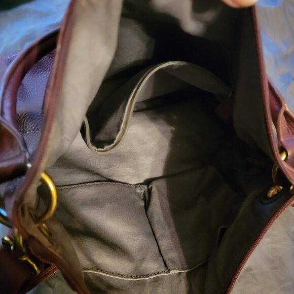 Burgundy Fossil Cross-body satchel - Picture 3 of 16